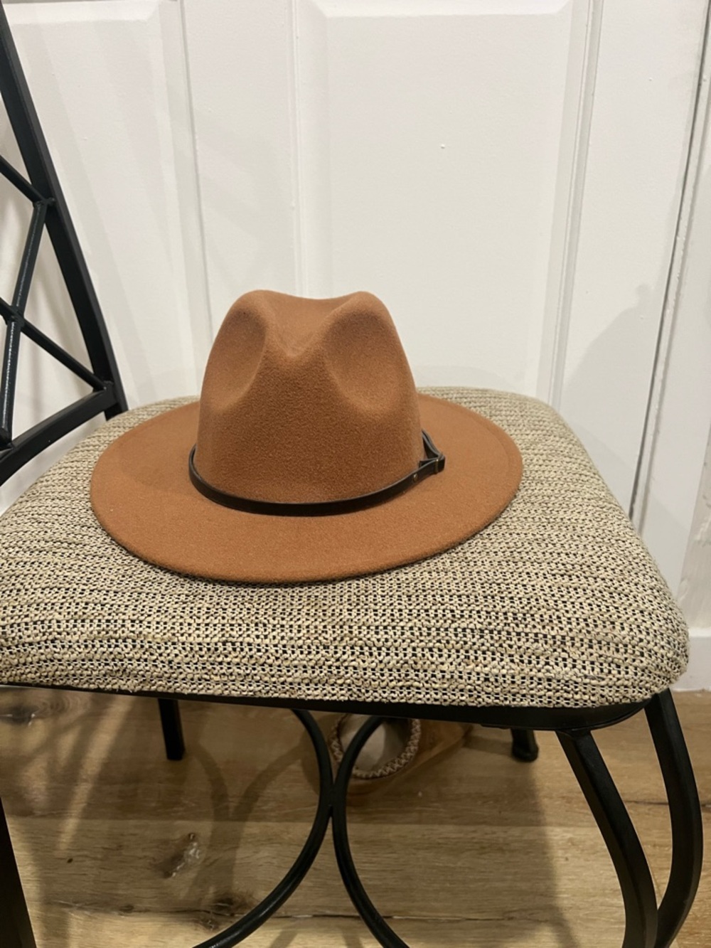 Brown Fedora Hat with Leather Band - Women Accessories Coachella or Festival Hat